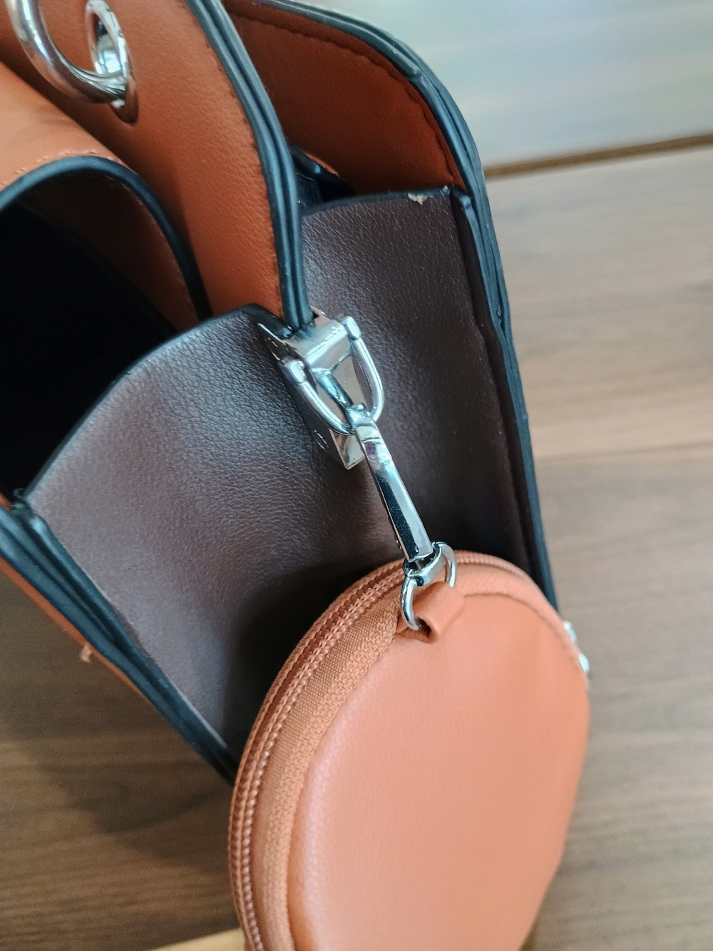 Tan Structured Mini Top-Handle Bag - Picture 8 of 10